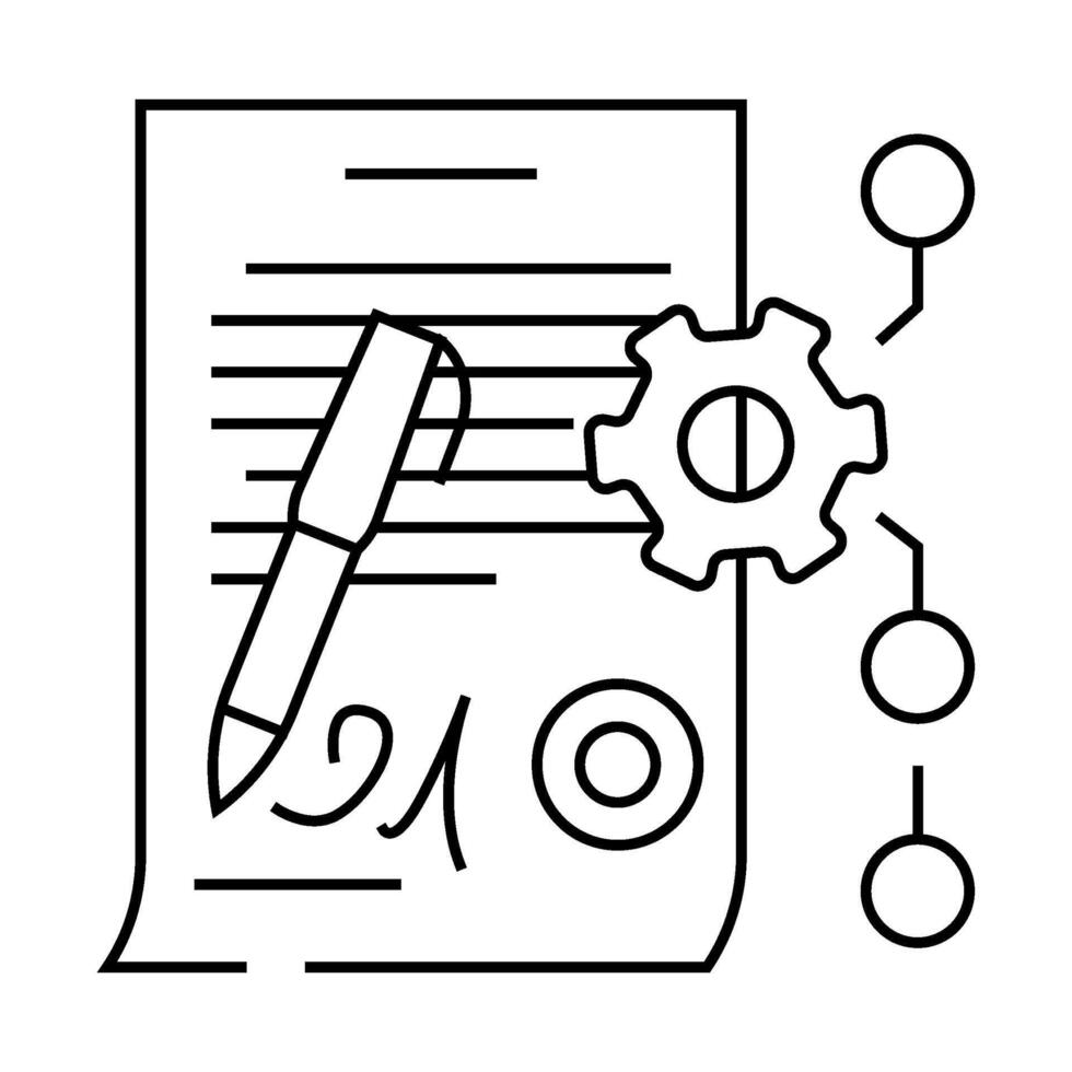 contract management business process line icon illustration vector