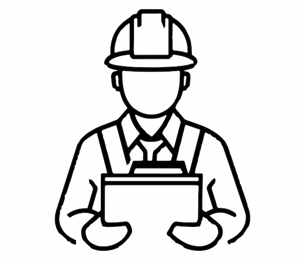 worker with clipboard construction engineer engineer icon outline engineer vector 977255 3649